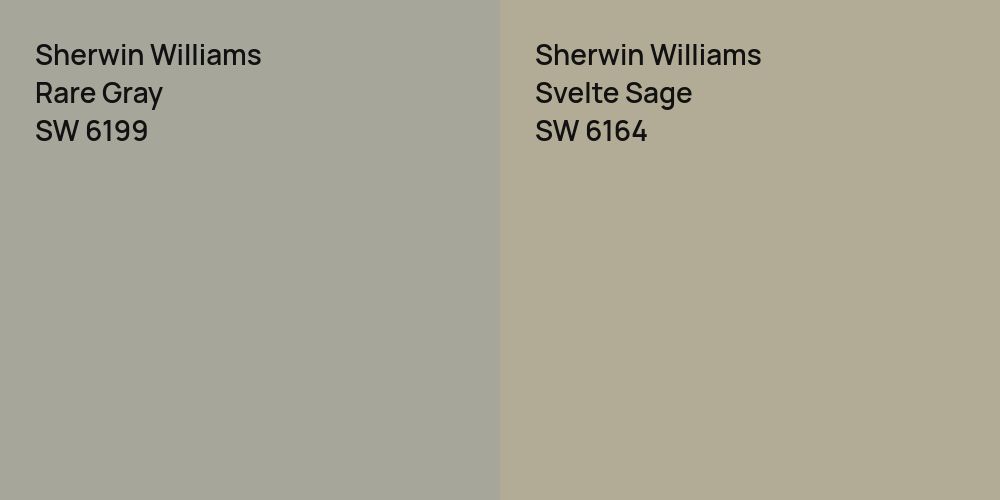 Sherwin Williams Rare Gray vs. Sherwin Williams Svelte Sage