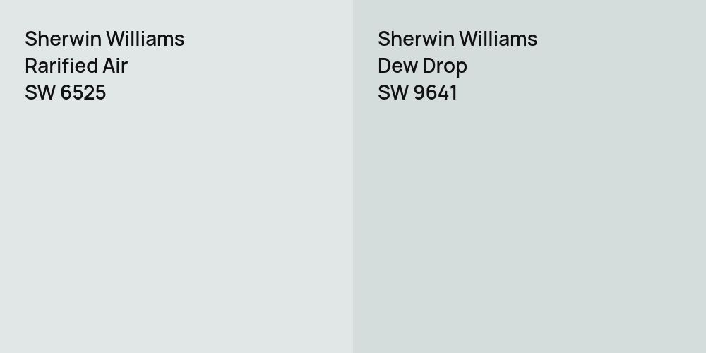 Sherwin Williams Rarified Air vs. Sherwin Williams Dew Drop