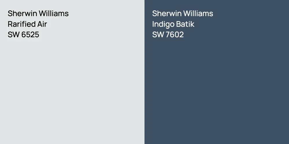 Sherwin Williams Rarified Air vs. Sherwin Williams Indigo Batik