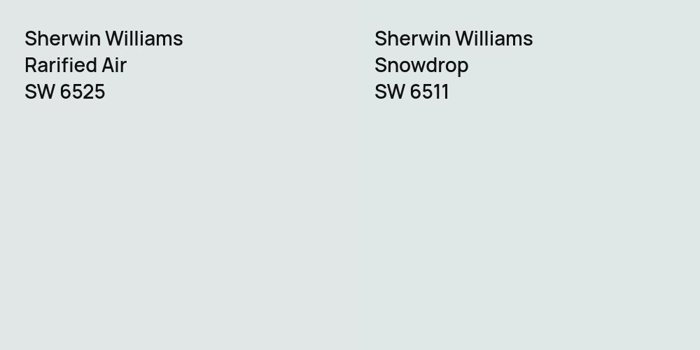 Sherwin Williams Rarified Air vs. Sherwin Williams Snowdrop