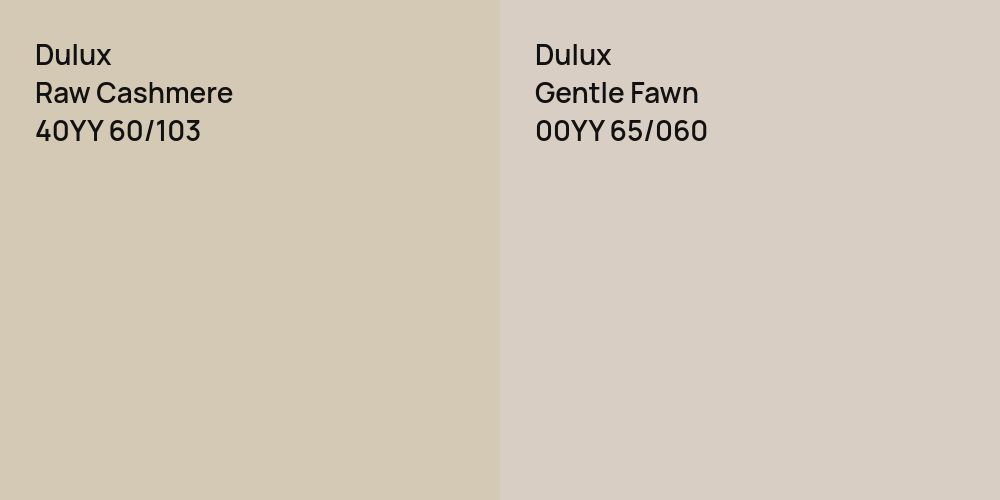 Dulux Raw Cashmere vs. Dulux Gentle Fawn