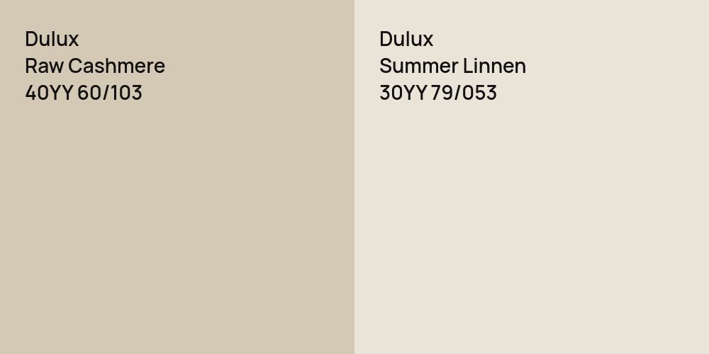 Dulux Raw Cashmere vs. Dulux Summer Linnen