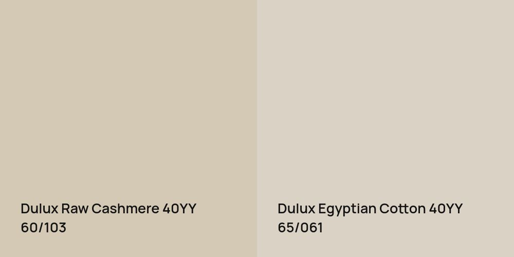 Dulux Raw Cashmere vs. Dulux Egyptian Cotton