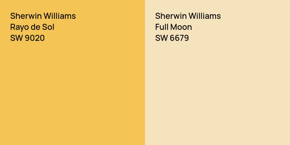 Sherwin Williams Rayo de Sol vs. Sherwin Williams Full Moon