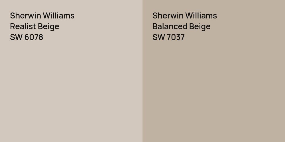 Sherwin Williams Realist Beige vs. Sherwin Williams Balanced Beige