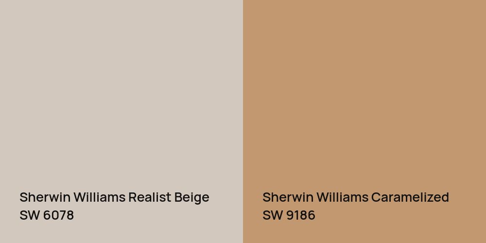 Sherwin Williams Realist Beige vs. Sherwin Williams Caramelized