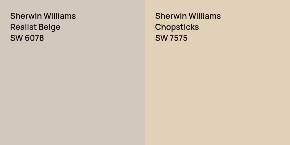 Sherwin Williams Realist Beige vs. Sherwin Williams Chopsticks