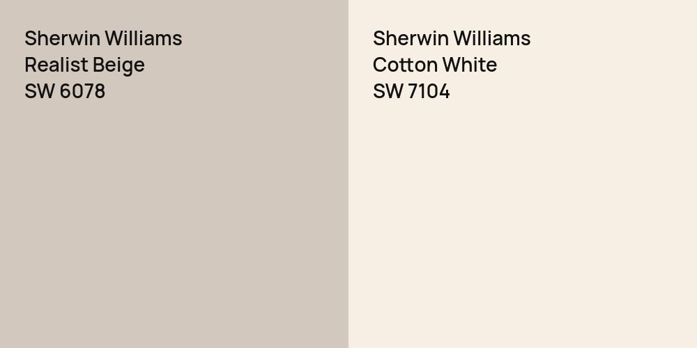 Sherwin Williams Realist Beige vs. Sherwin Williams Cotton White