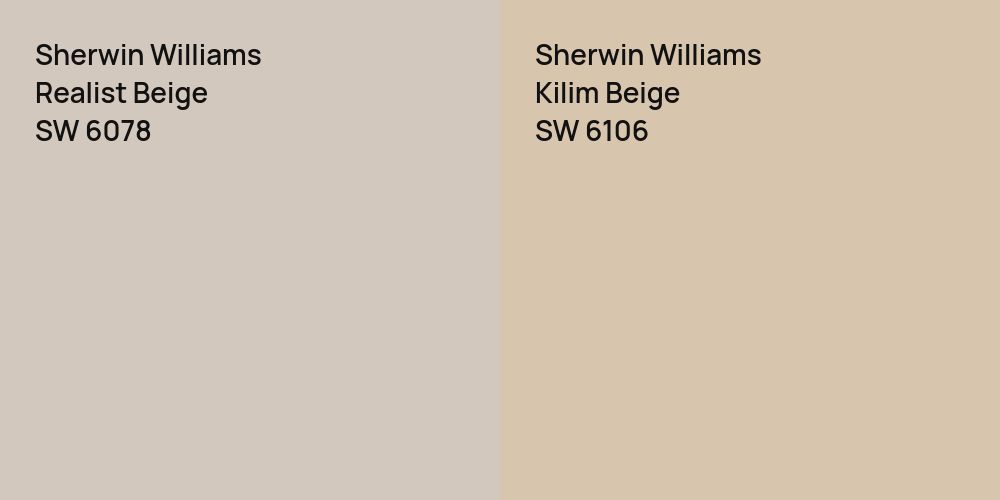 Sherwin Williams Realist Beige vs. Sherwin Williams Kilim Beige