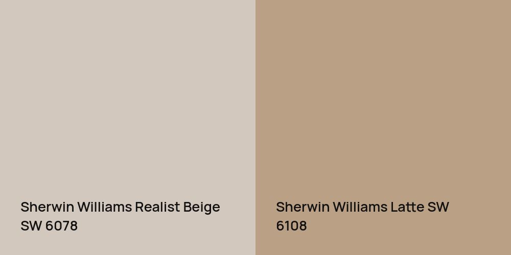 Sherwin Williams Realist Beige vs. Sherwin Williams Latte