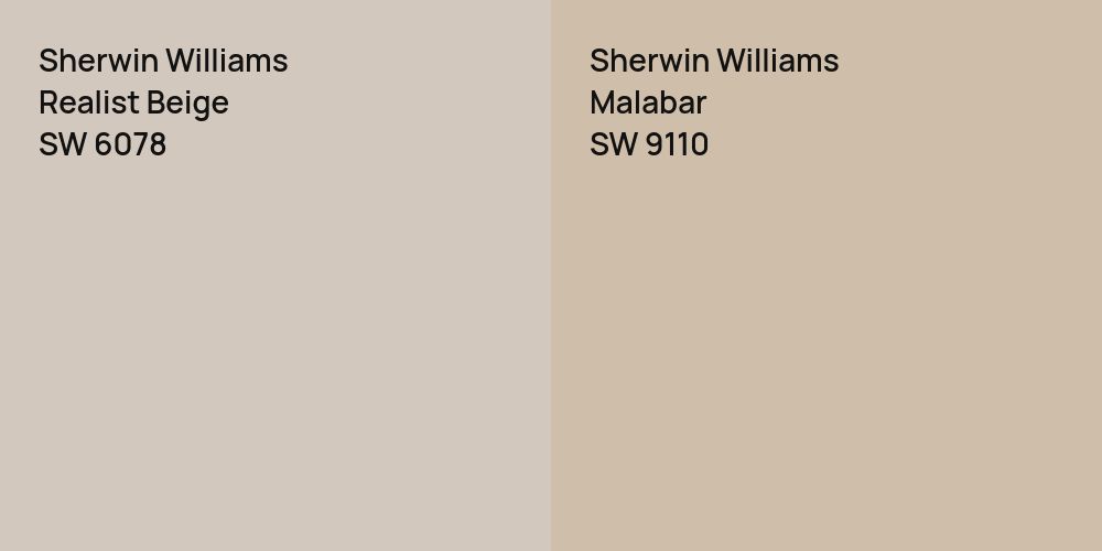 Sherwin Williams Realist Beige vs. Sherwin Williams Malabar