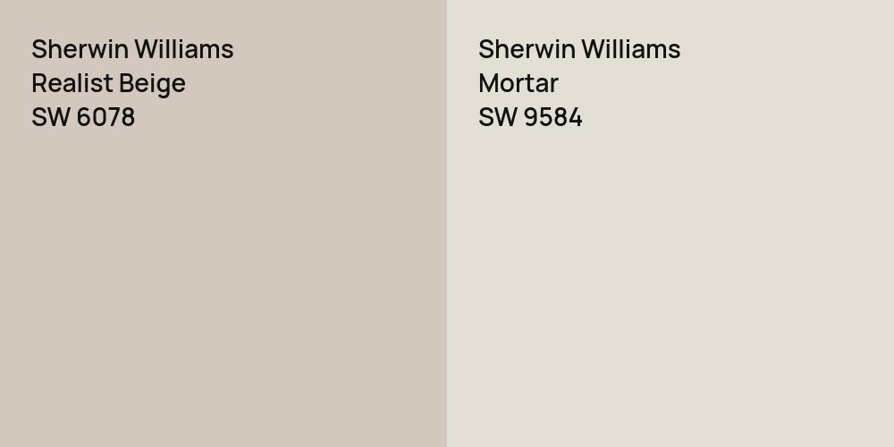 Sherwin Williams Realist Beige vs. Sherwin Williams Mortar