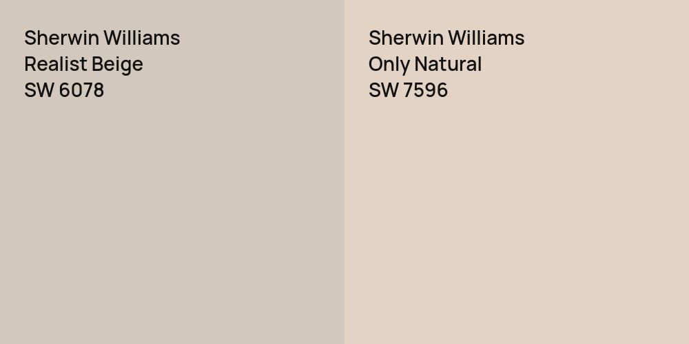 Sherwin Williams Realist Beige vs. Sherwin Williams Only Natural