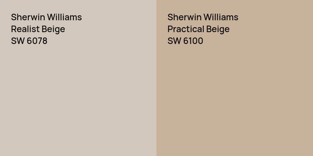 Sherwin Williams Realist Beige vs. Sherwin Williams Practical Beige