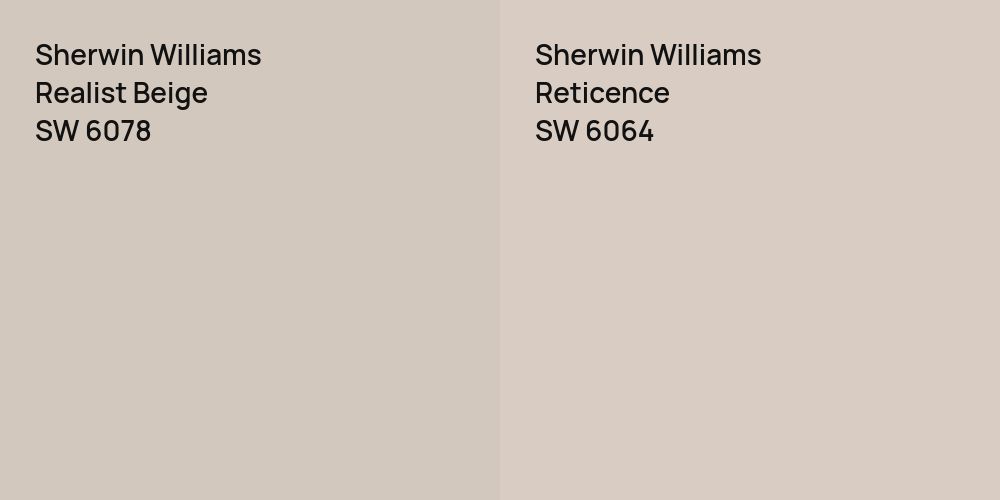 Sherwin Williams Realist Beige vs. Sherwin Williams Reticence