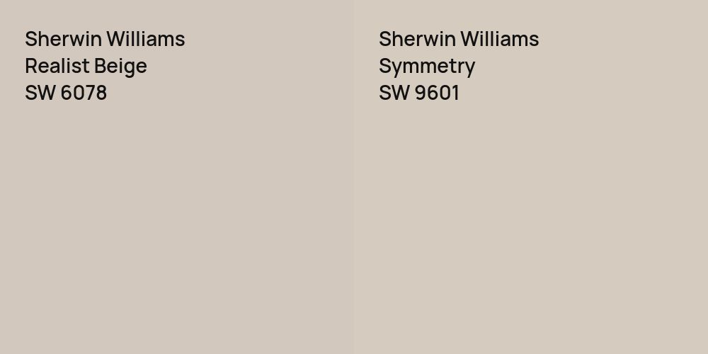 Sherwin Williams Realist Beige vs. Sherwin Williams Symmetry