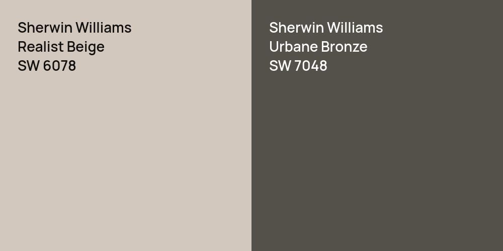 Sherwin Williams Realist Beige vs. Sherwin Williams Urbane Bronze