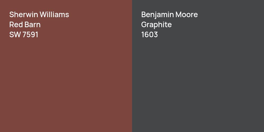 Sherwin Williams Red Barn vs. Benjamin Moore Graphite