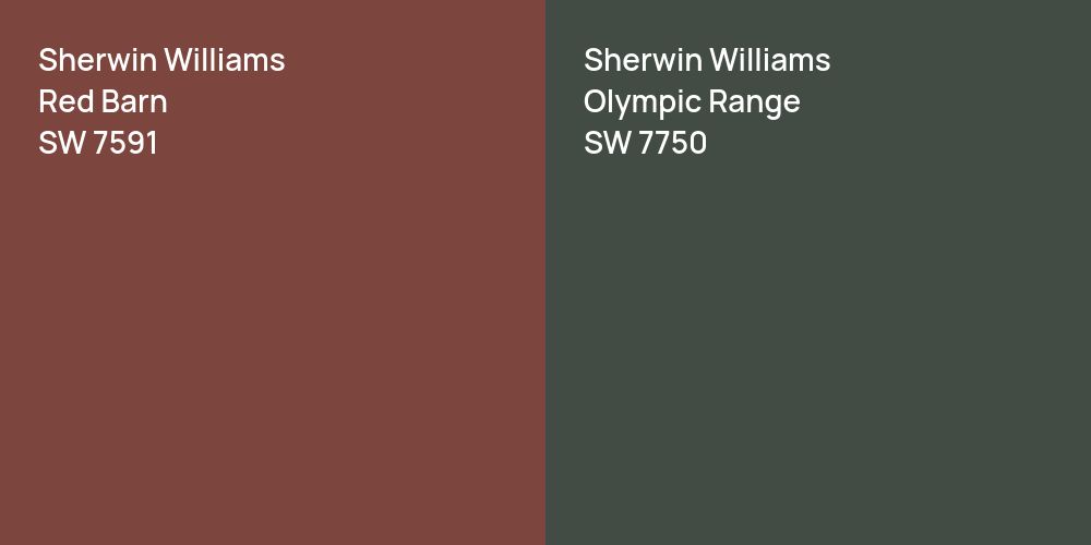 Sherwin Williams Red Barn vs. Sherwin Williams Olympic Range