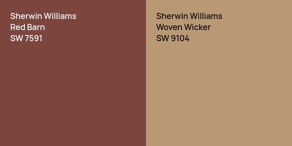 Sherwin Williams Red Barn vs. Sherwin Williams Woven Wicker