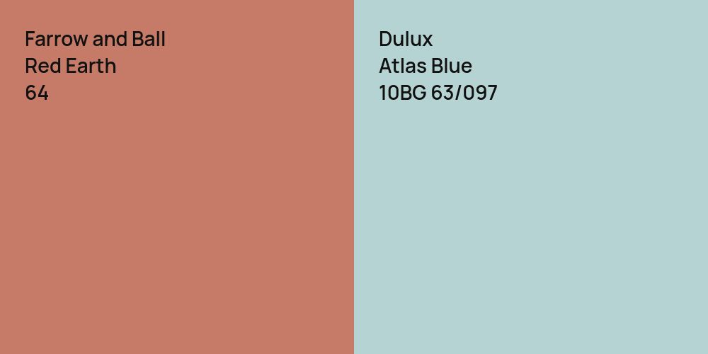 Farrow and Ball Red Earth vs. Dulux Atlas Blue