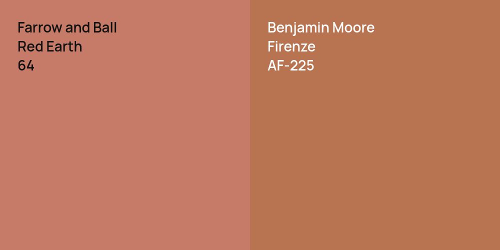 Farrow and Ball Red Earth vs. Benjamin Moore Firenze