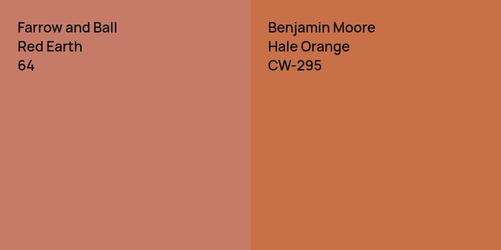 Farrow and Ball Red Earth vs. Benjamin Moore Hale Orange