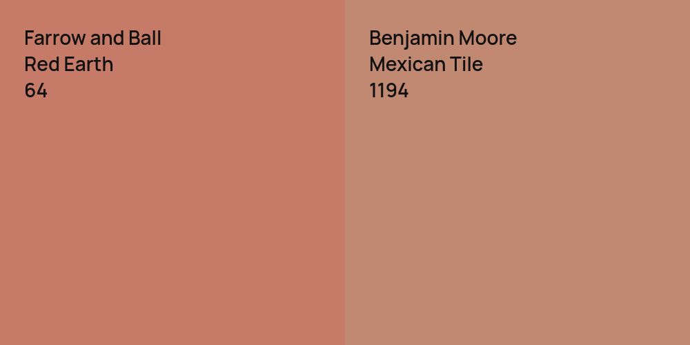 Farrow and Ball Red Earth vs. Benjamin Moore Mexican Tile