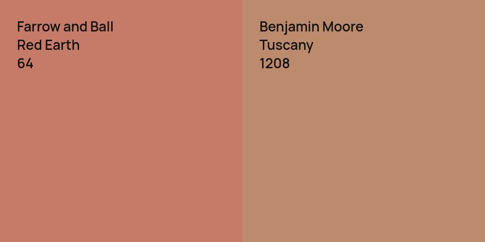 Farrow and Ball Red Earth vs. Benjamin Moore Tuscany