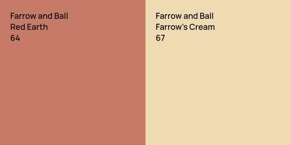 Farrow and Ball Red Earth vs. Farrow and Ball Farrow's Cream