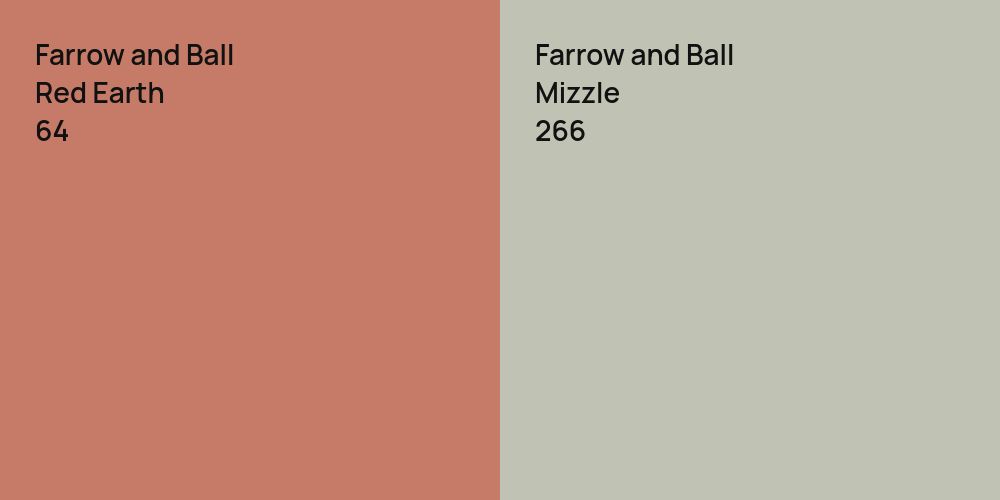 Farrow and Ball Red Earth vs. Farrow and Ball Mizzle