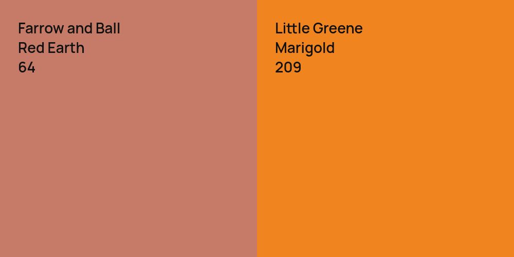 Farrow and Ball Red Earth vs. Little Greene Marigold