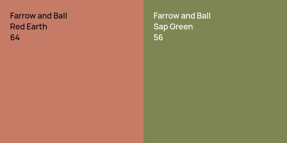 Farrow and Ball Red Earth vs. Farrow and Ball Sap Green