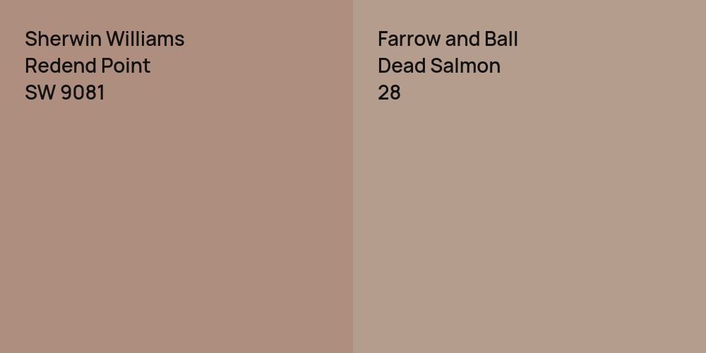 Sherwin Williams Redend Point vs. Farrow and Ball Dead Salmon