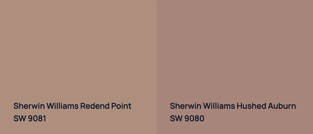 Sherwin Williams Redend Point SW 9081 vs Sherwin Williams Hushed Auburn SW 9080