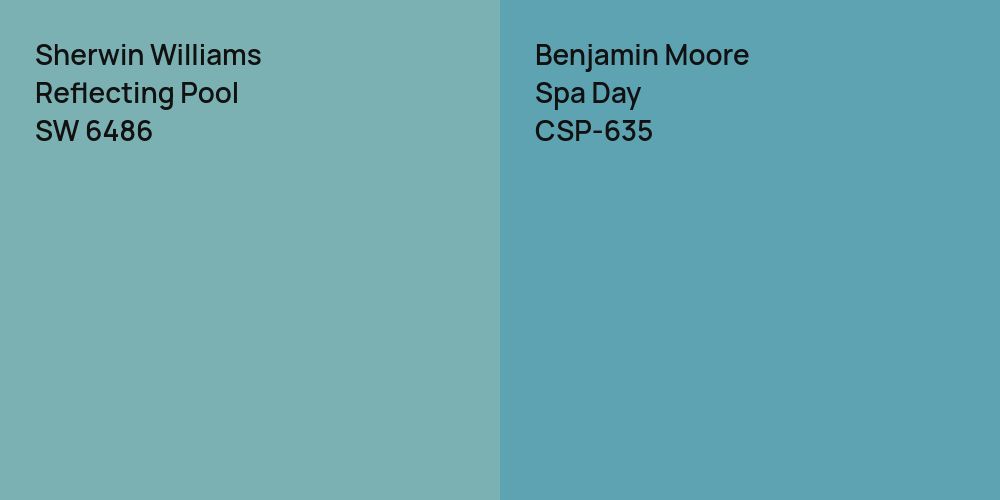 Sherwin Williams Reflecting Pool vs. Benjamin Moore Spa Day