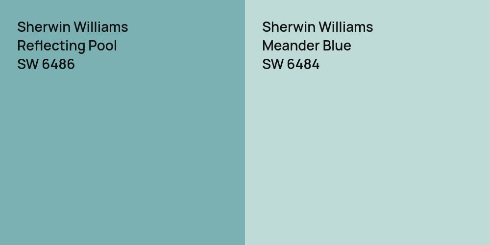 Sherwin Williams Reflecting Pool vs. Sherwin Williams Meander Blue