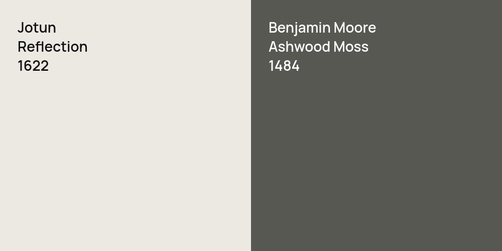 Jotun Reflection vs. Benjamin Moore Ashwood Moss