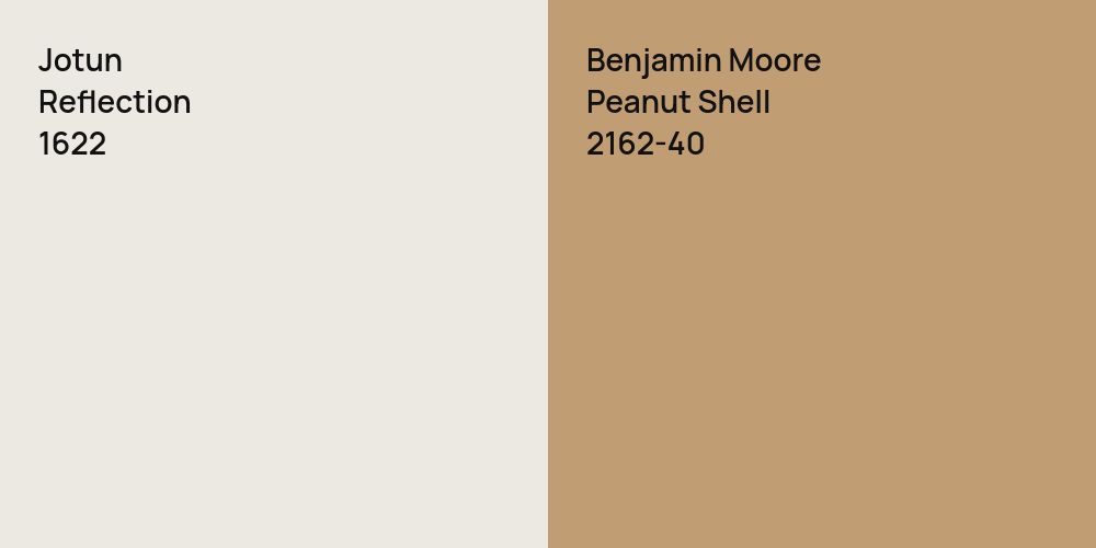 Jotun Reflection vs. Benjamin Moore Peanut Shell