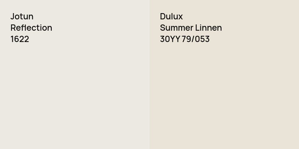 Jotun Reflection vs. Dulux Summer Linnen