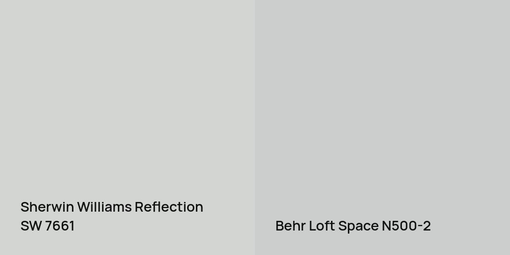 Sherwin Williams Reflection vs. Behr Loft Space