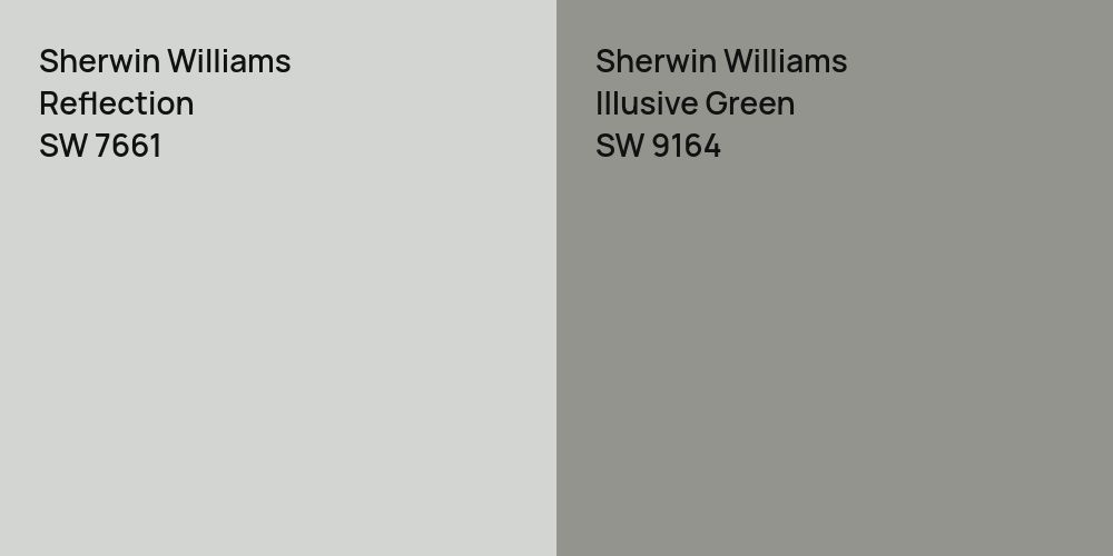 Sherwin Williams Reflection vs. Sherwin Williams Illusive Green