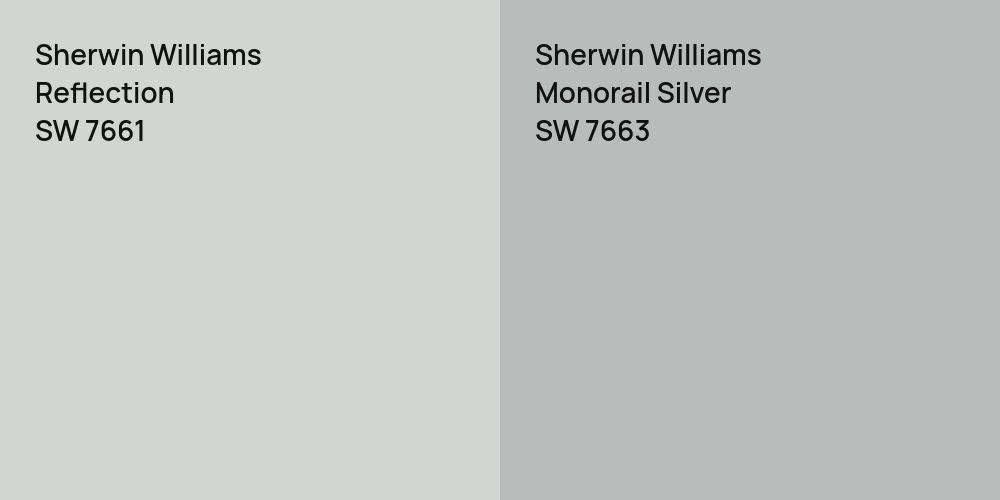 Sherwin Williams Reflection vs. Sherwin Williams Monorail Silver