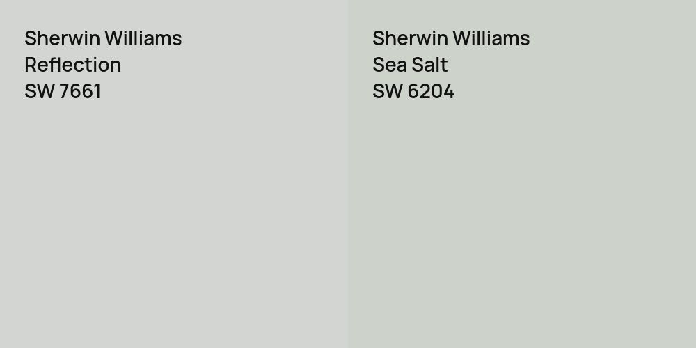 Sherwin Williams Reflection vs. Sherwin Williams Sea Salt