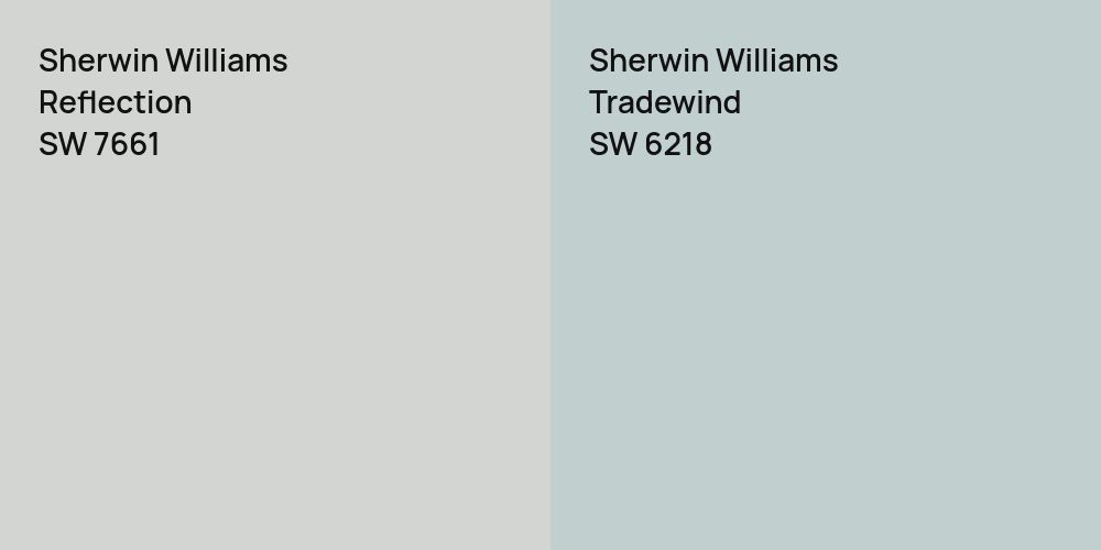 Sherwin Williams Reflection vs. Sherwin Williams Tradewind