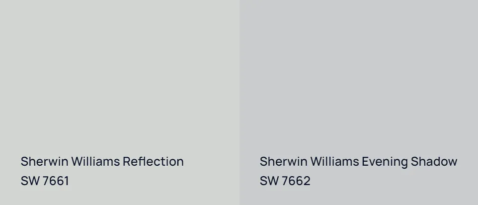 Sherwin Williams Reflection SW 7661 vs Sherwin Williams Evening Shadow SW 7662