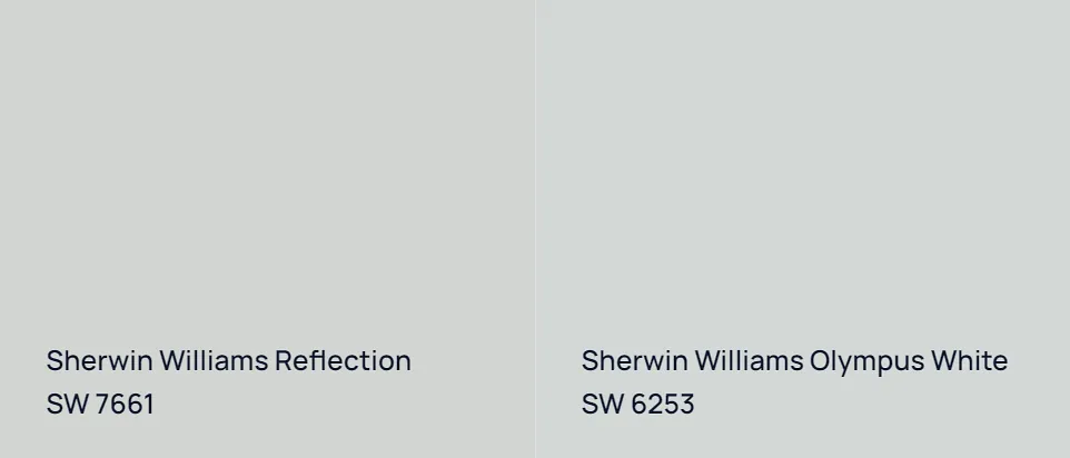 Sherwin Williams Reflection SW 7661 vs Sherwin Williams Olympus White SW 6253