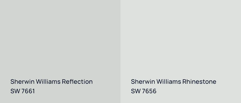 Sherwin Williams Reflection SW 7661 vs Sherwin Williams Rhinestone SW 7656