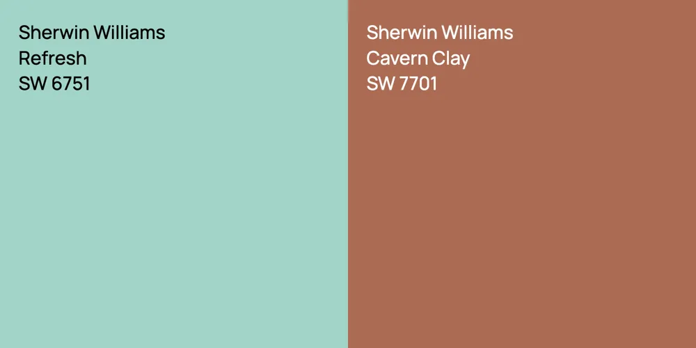 Sherwin Williams Refresh vs. Sherwin Williams Cavern Clay