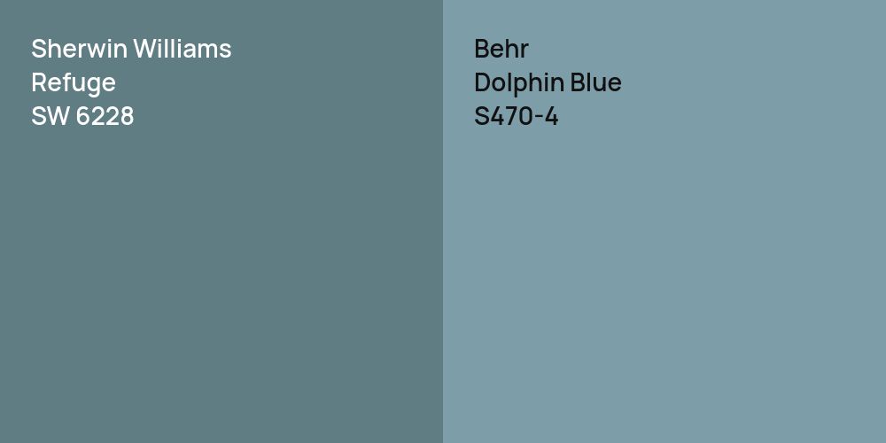 Sherwin Williams Refuge vs. Behr Dolphin Blue